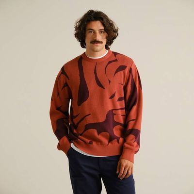 DEDICATED - Pullover Mora Abstract Coral Fig Rot