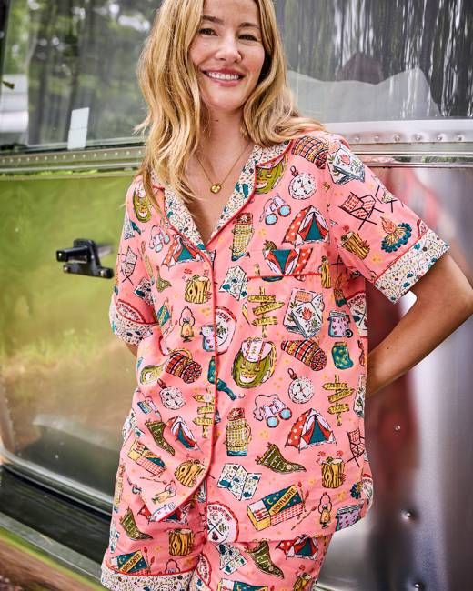 Camping Trip - Short PJ Set - Coral