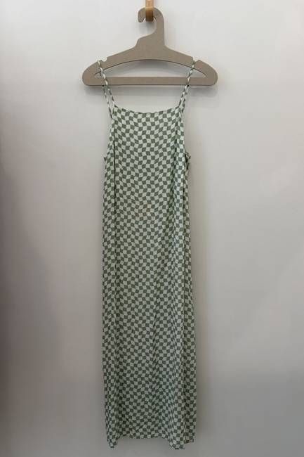 Sample Sale Loni Dress in Green Checkered Print