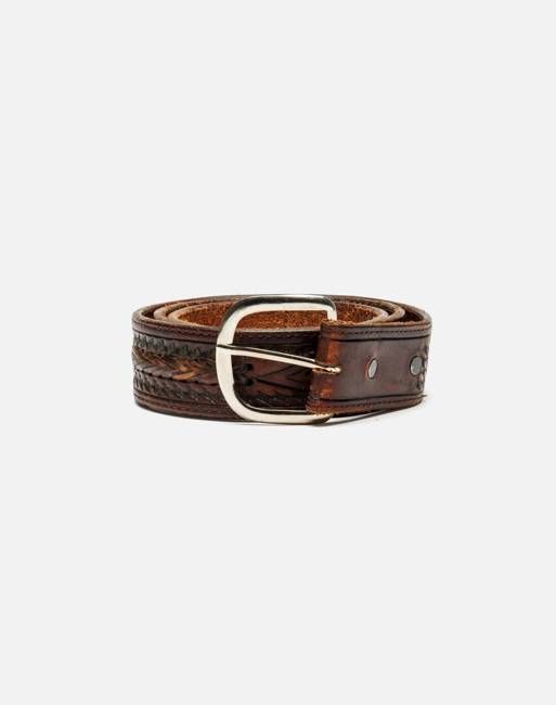 80s Concho Leather Belt -#1018