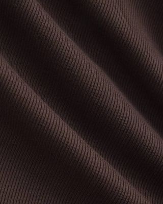 Strapless Dress in Stretch Linen | Dark Brown