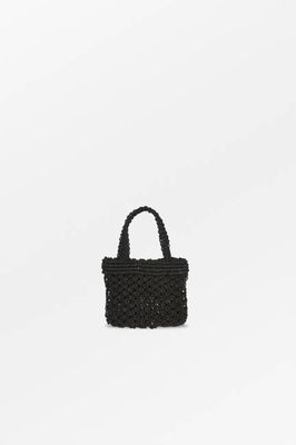 Nola micro straw bag - Black