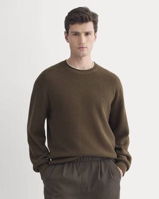 Waffle Rollneck Crew in Everyday Cotton | Cocoa