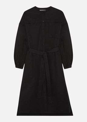 COM.PACKED SHIRT DRESS BLACK