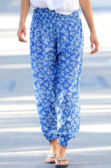 Harem Trousers | Blue/White