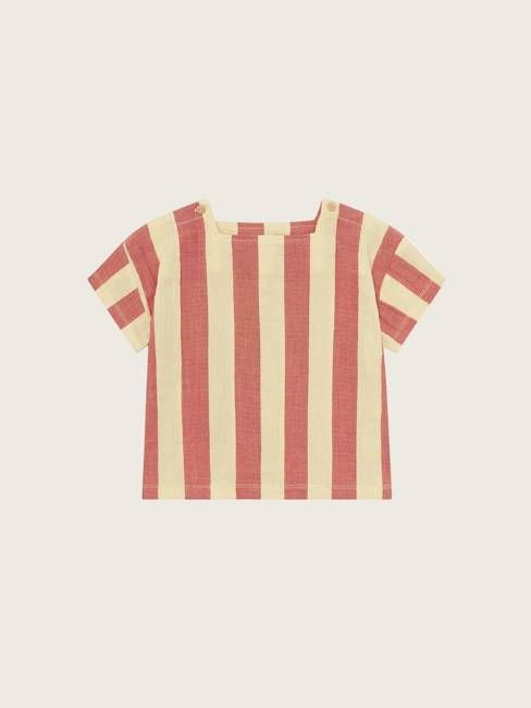 Tomato Stripes Square Neck T-Shirt