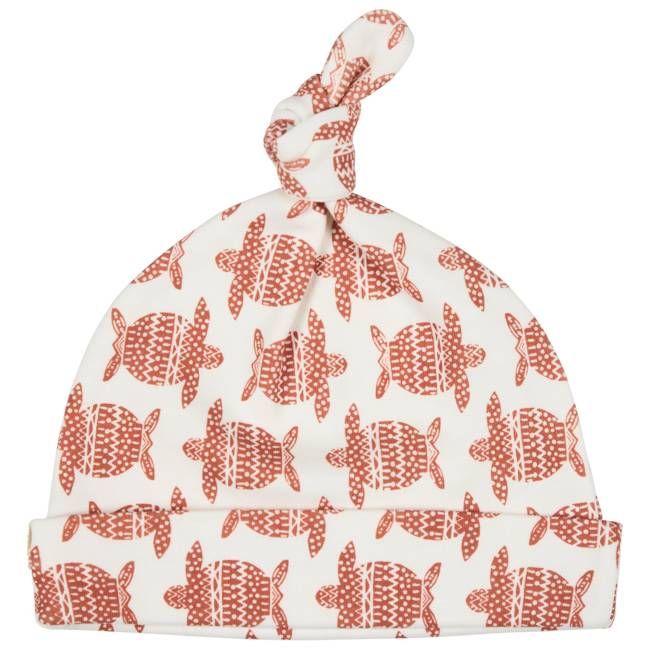 Knotted Hat - Turtles, Orange