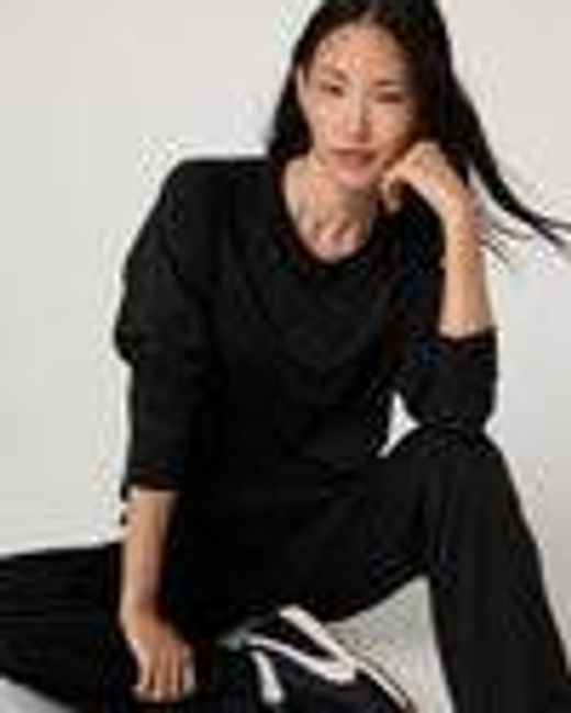 Long Sleeve Halo Crew | Black Heather Pullover | Vuori