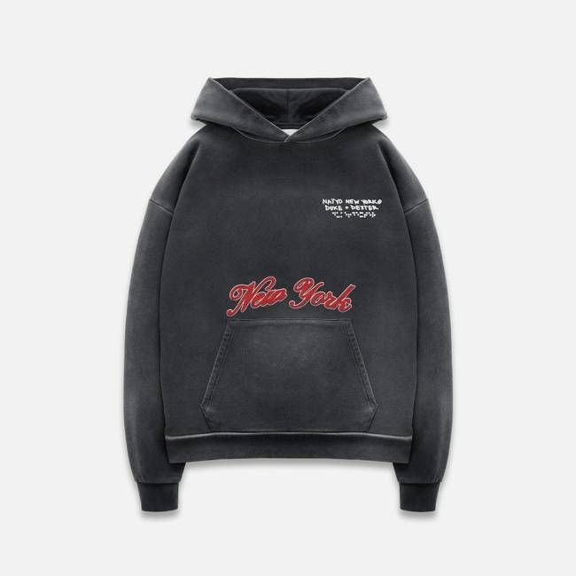 Naiyo NY Washed Black Hoodie