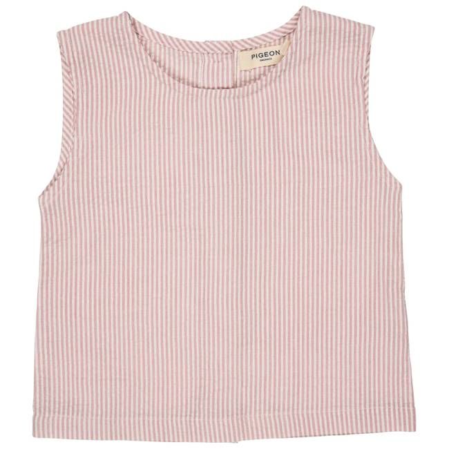 Summer Top (Seersucker Fine Stripe) - Pink