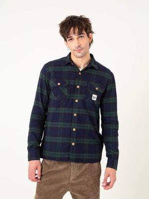 Men's Pixie Green Plaid Overshirt