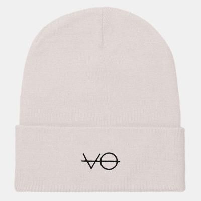 VO Embroidered Cuffed Beanie, Vegan Gift