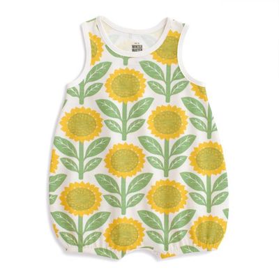 Bubble Romper - Sunflowers Green