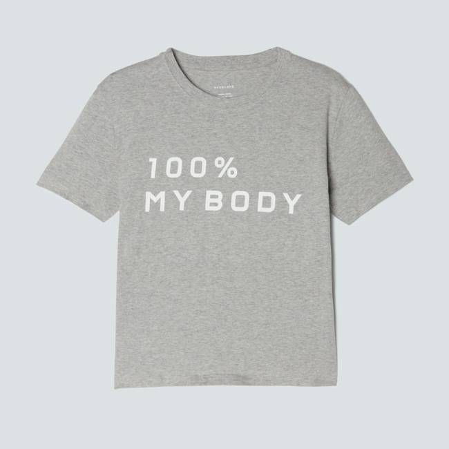 The 100% My Body Box-Cut Tee |  Heathered Grey