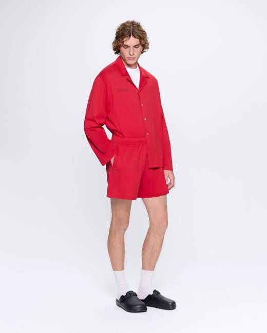 Archive Mens 365 Lightweight Short Pyjama Shorts Set —goji red