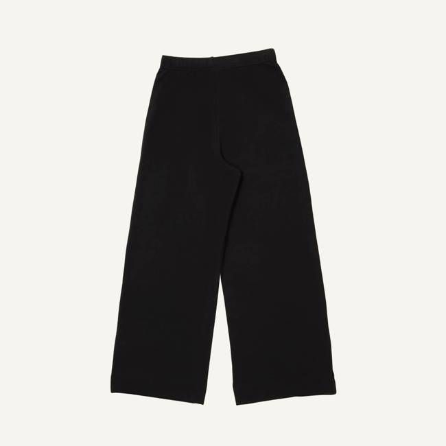 Organic Cotton Wide-Leg Pant in Graphite