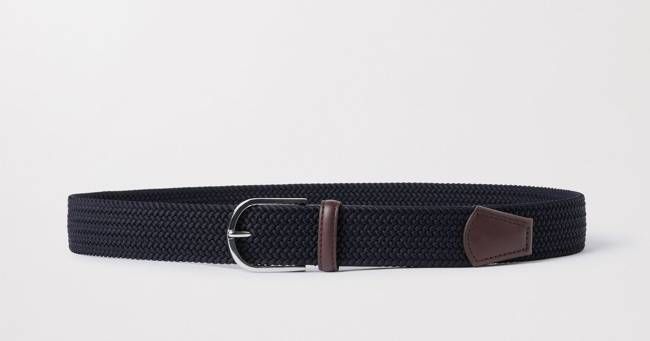 Dark Navy Braided Elastic Belt | Vegan Leather | Asket