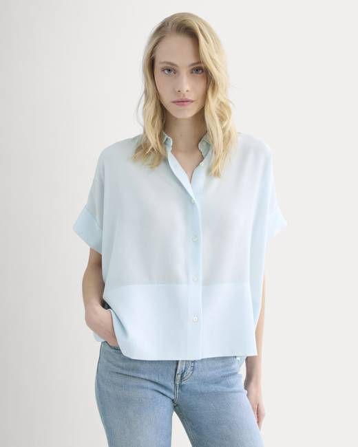 The Boxy Shirt in Washable Silk | Skywriting