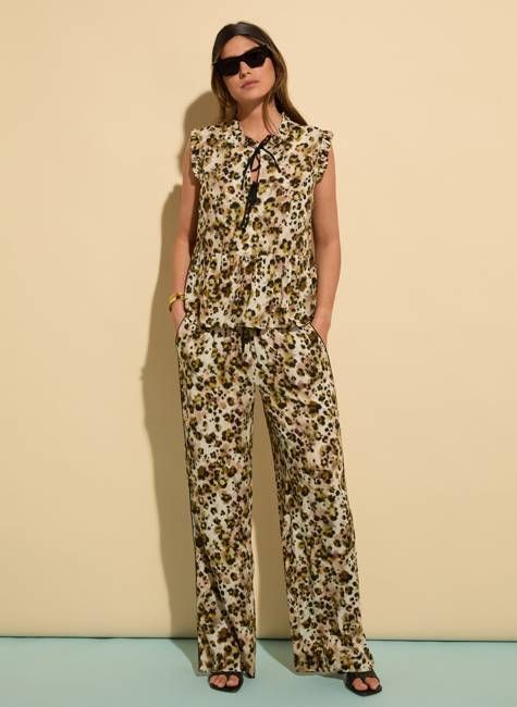 Lauren Printed Wide Leg Trousers