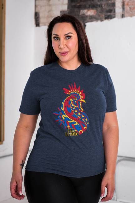 Support Fair Trade Rooster Unisex Eco-Triblend Tee