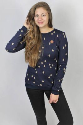 Bio Pullover Uno Glitzer Tropfen blau