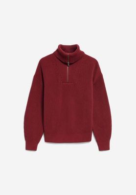 VANISÉ RIB KNIT HALF-ZIP SWEATER | velvet red-light velvet red
