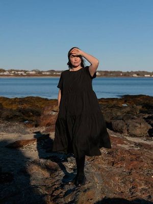 Chalet Tiered Dress Cotton Linen (Clearance)