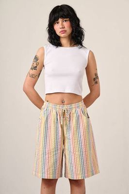 Madero - Cotton Long Shorts in Vintage Rainbow Stripe
