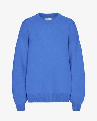 Oversized Merino Wool Crew - Pacific Blue