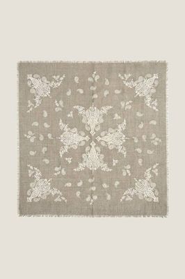 Paisley Print Square scarf | Paisley/Sage Green