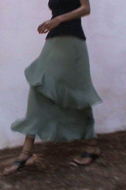 The Carrie Ruffled Maxi Skirt in olive green