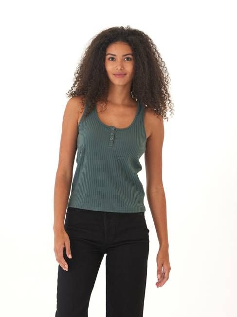 Kathy Organic Rib Henley Tank