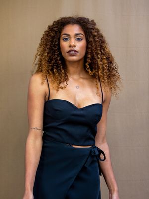 Cady Strap Crop Top in Black