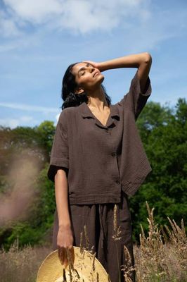 Ameera Organic Cotton Shirt in Cacao