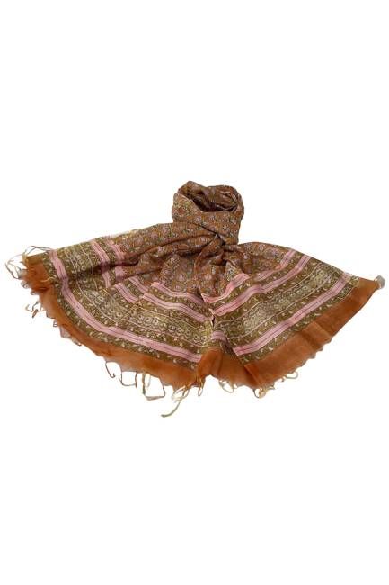 Chanderi Silk Cotton Blockprint Stole No. 21 Jodhpur Edit