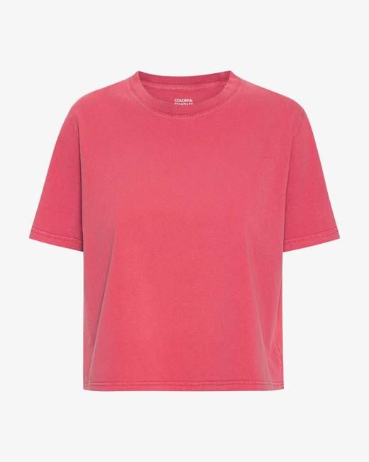Organic Boxy Crop Tee - Faded Red