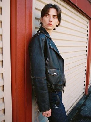 Greta Biker Leather Jacket Black regular jacket | Nudie Jeans