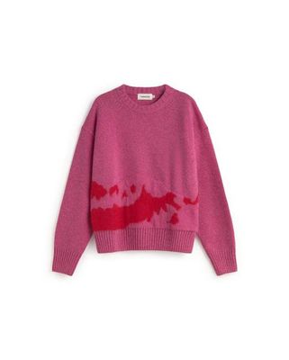 Pink textured knit wool Petra sweater