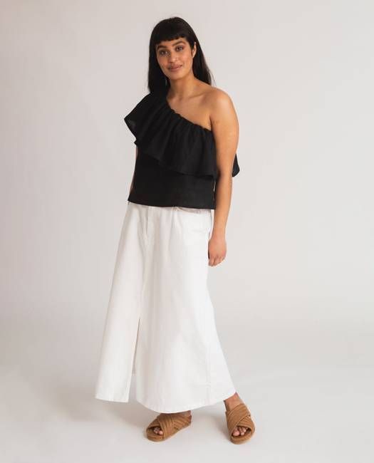 Shelby Denim Skirt In Off White