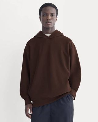 Twill Terry Jacquard Hoodie | Dark Mahogany