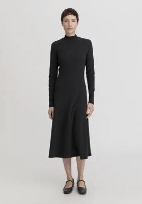 Rippjerseykleid Midi Slim aus Bio-Baumwolle