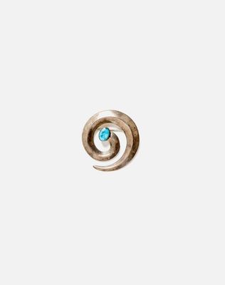 60s Sterling Turquoise Swirl Pin