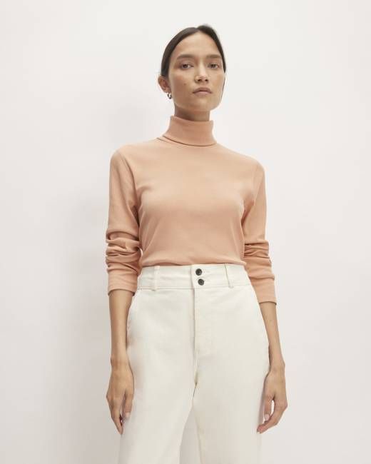 The Luxe Rib Turtleneck | Blush Pink