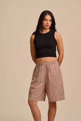 Madero - Cotton Shorts in Ecru Check