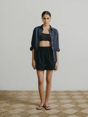 All Day Short, Organic Poplin, Black