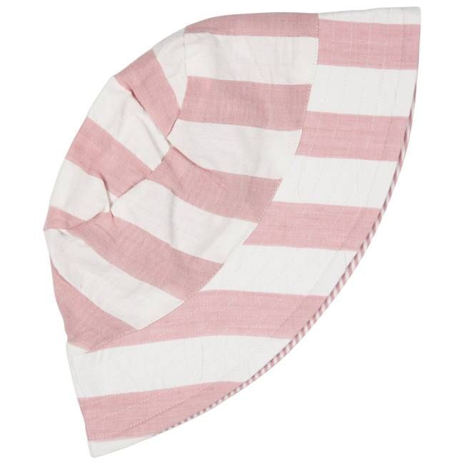 Reversible Sun Hat (Seersucker Stripes) - Pink