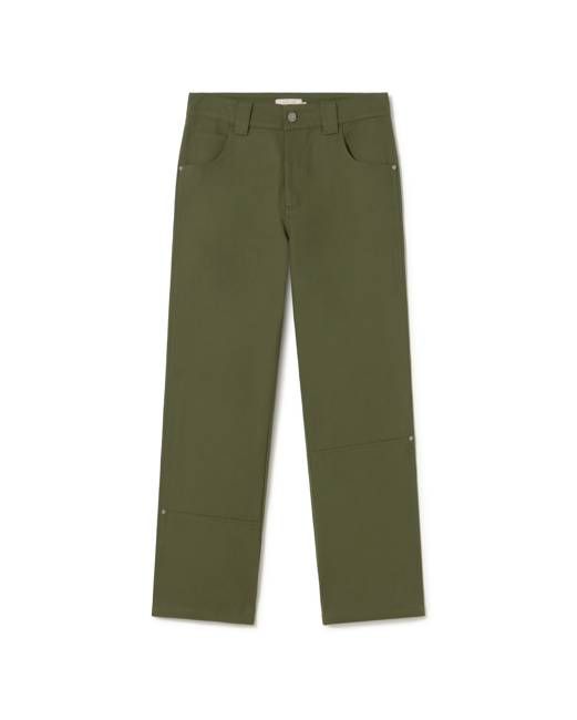 Green straight Perle pants