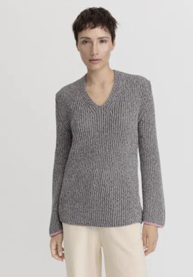 Relaxed sweater made of organic cotton with organic merino wool