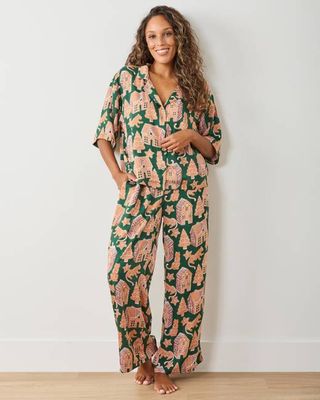 Gingerbread Party - Original Fit Tall Eco Satin Wildest Dreams Set - Hunter Green