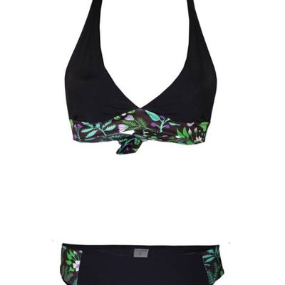 Recycling Bikini Blomma schwarz (Top & Pants) - kaufen